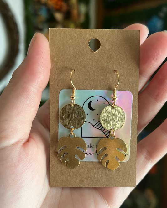 Monstera Earrings