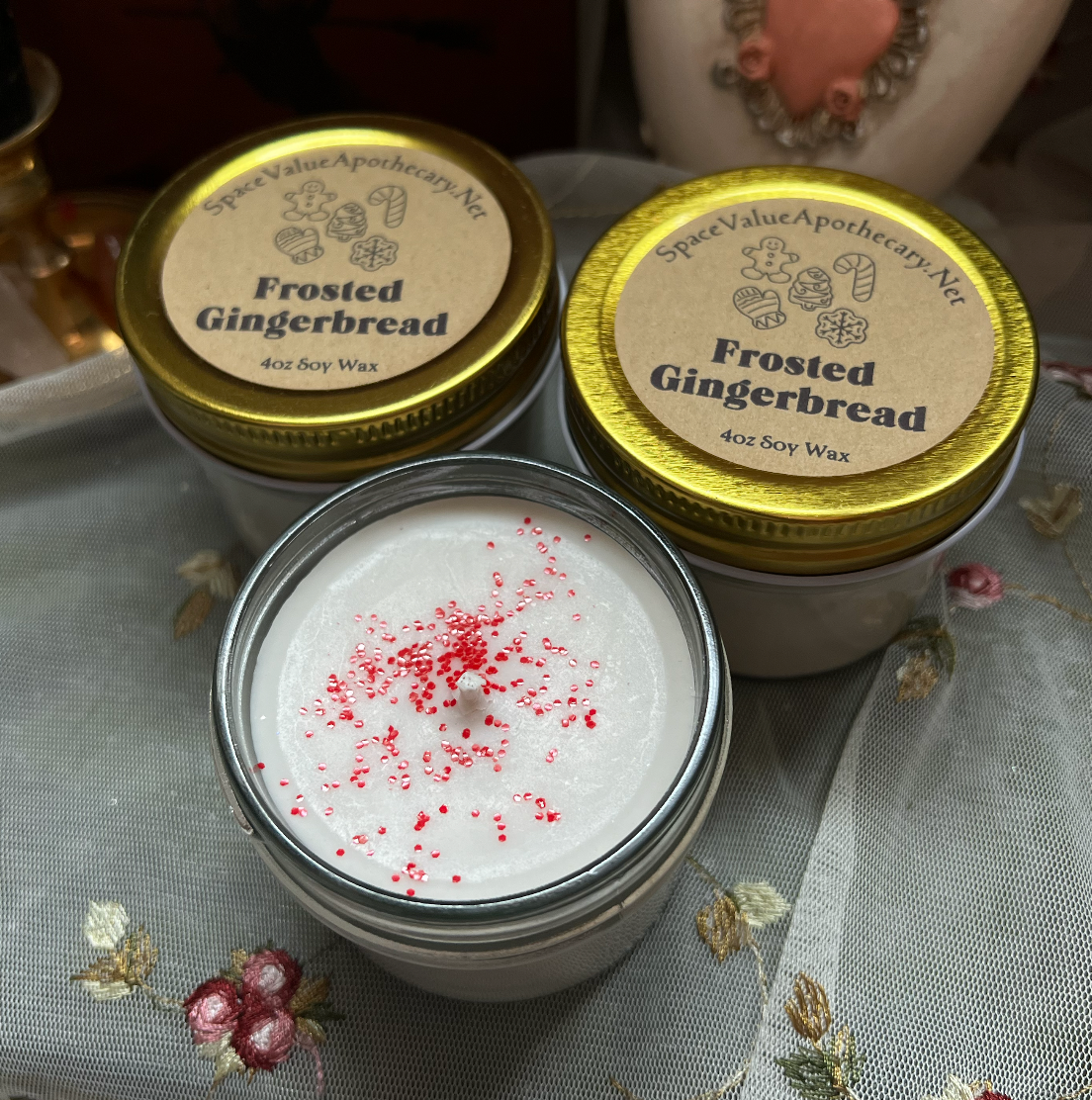 Frosted Gingerbread Candle