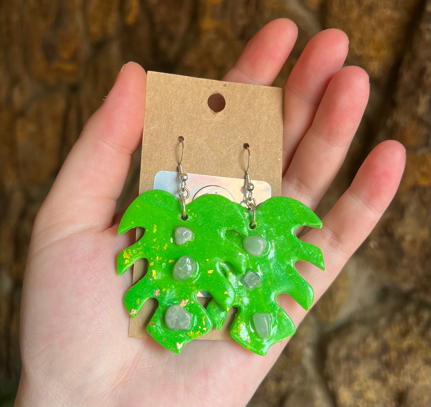 Bargain Bin ~ Monstera Clay Earrings